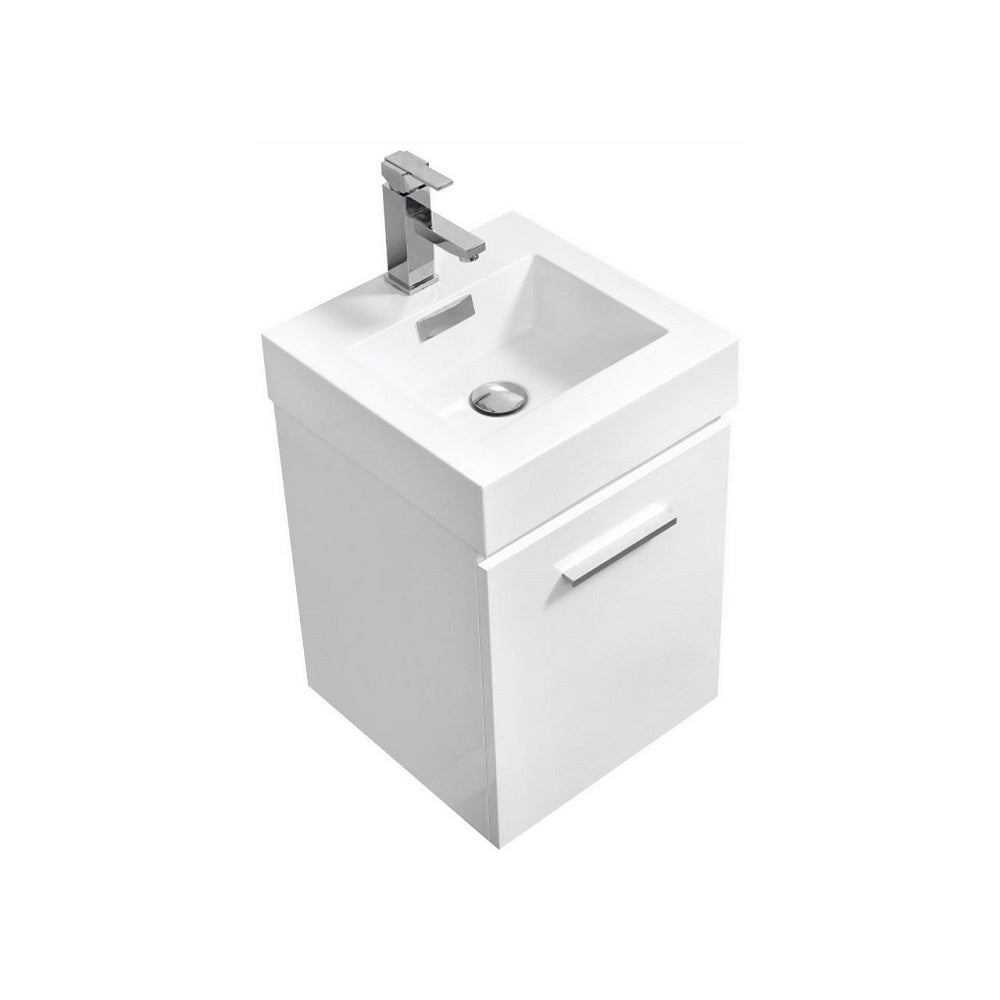 Bliss 16" Wall Mount Modern Bathroom Vanity