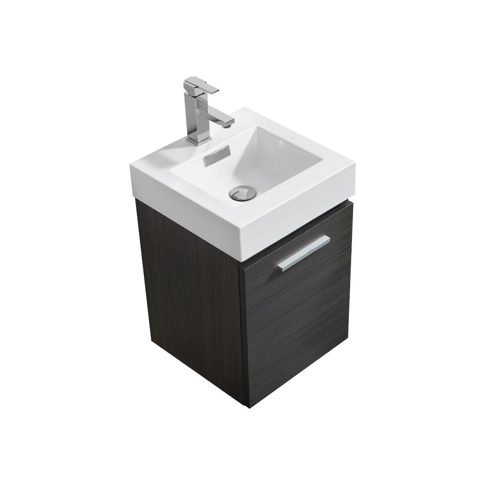 Bliss 16" Wall Mount Modern Bathroom Vanity