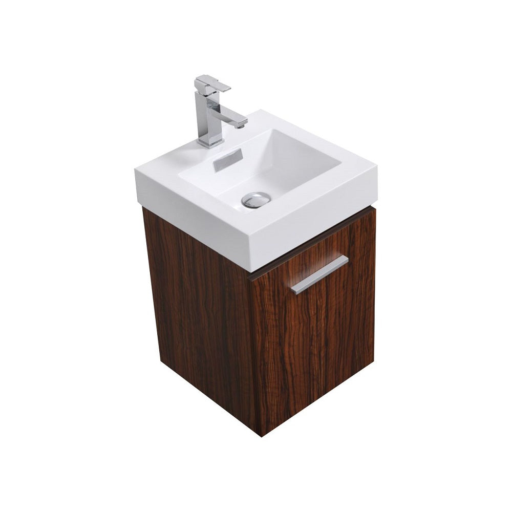 Bliss 16" Wall Mount Modern Bathroom Vanity