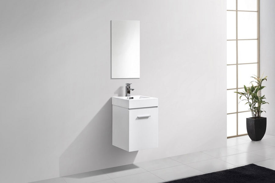 Bliss 16" Wall Mount Modern Bathroom Vanity