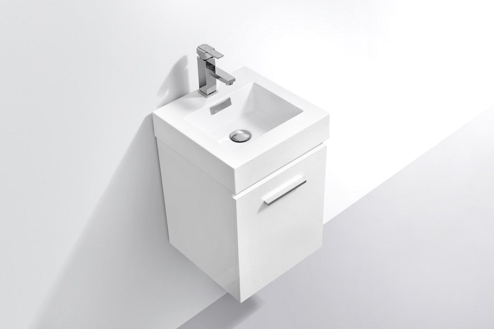 Bliss 16" Wall Mount Modern Bathroom Vanity
