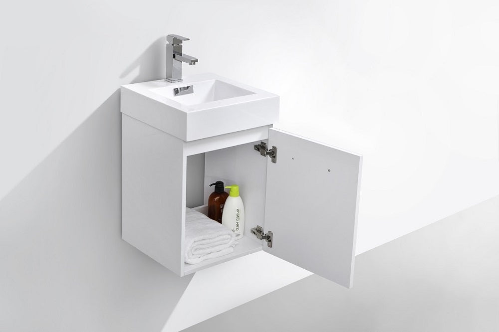 Bliss 16" Wall Mount Modern Bathroom Vanity