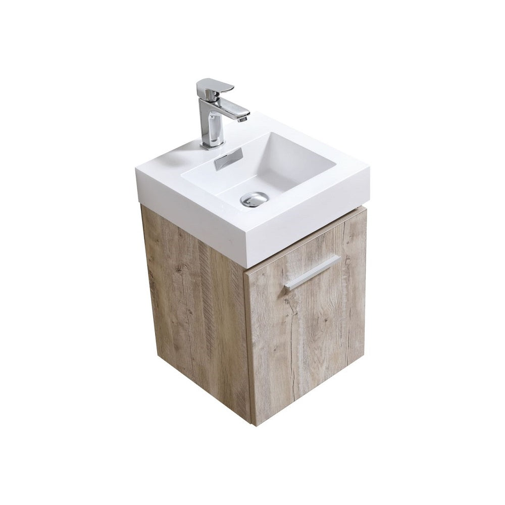 Bliss 16" Wall Mount Modern Bathroom Vanity