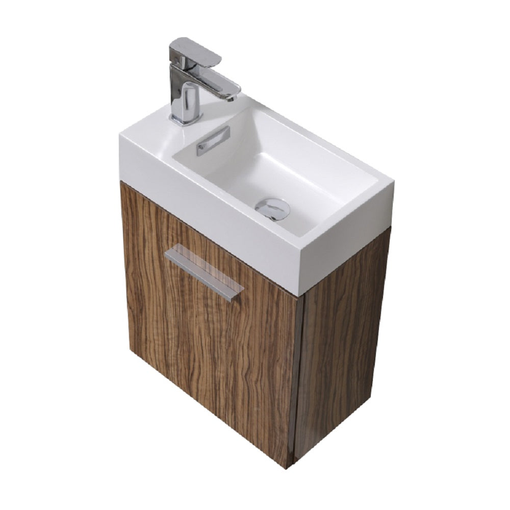 Bliss 18" Wall Mount Modern Bathroom Vanity