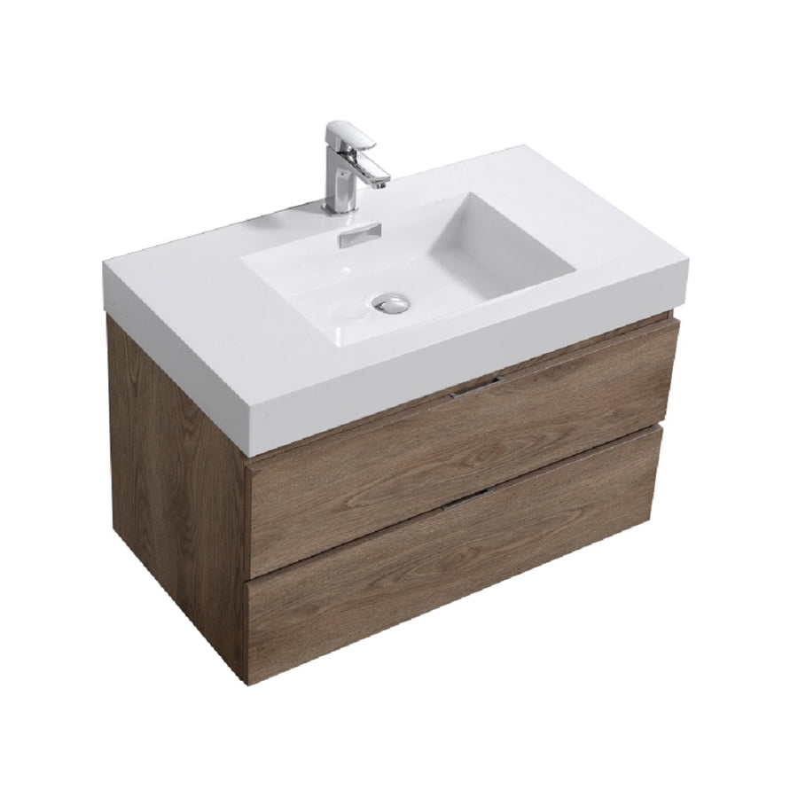 Bliss 36" Wall Mount Modern Bathroom Vanity