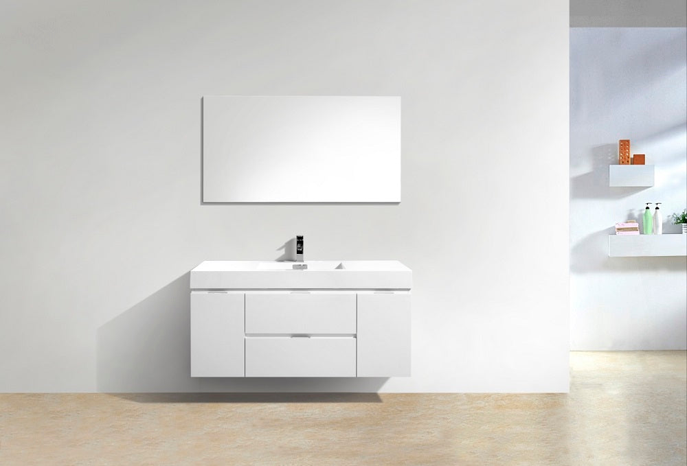 Bliss 48" Wall Mount Modern Bathroom Vanity