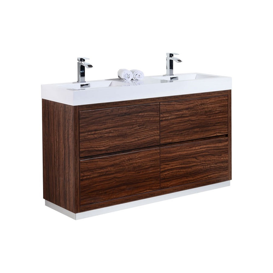 Bliss 60" Double Sink Freestanding Modern Bathroom Vanity