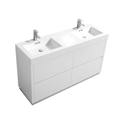 Bliss 60" Double Sink Freestanding Modern Bathroom Vanity