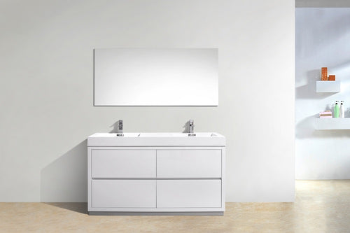 Bliss 60" Double Sink Freestanding Modern Bathroom Vanity