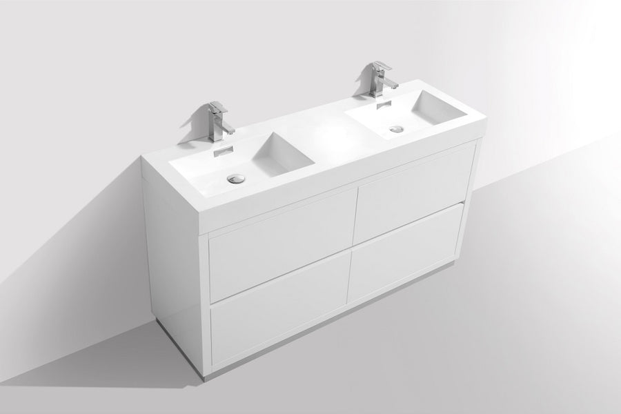 Bliss 60" Double Sink Freestanding Modern Bathroom Vanity