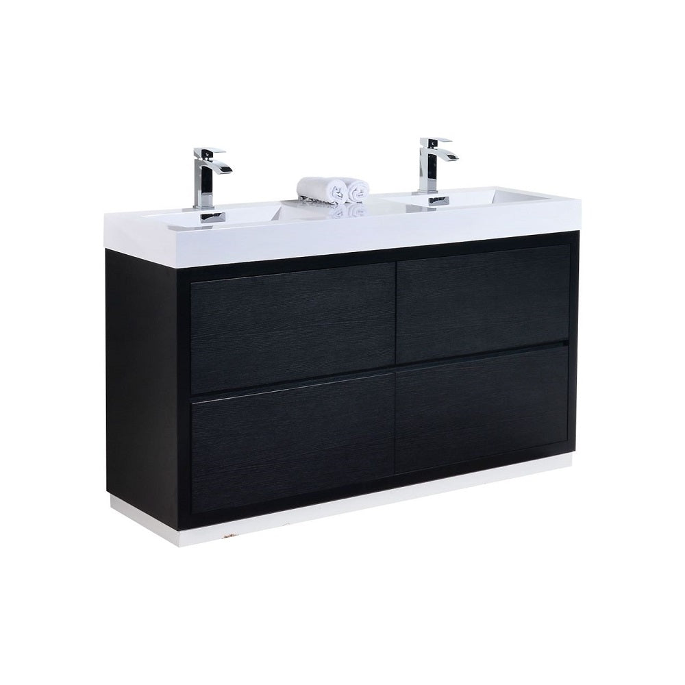 Bliss 60" Double Sink Freestanding Modern Bathroom Vanity