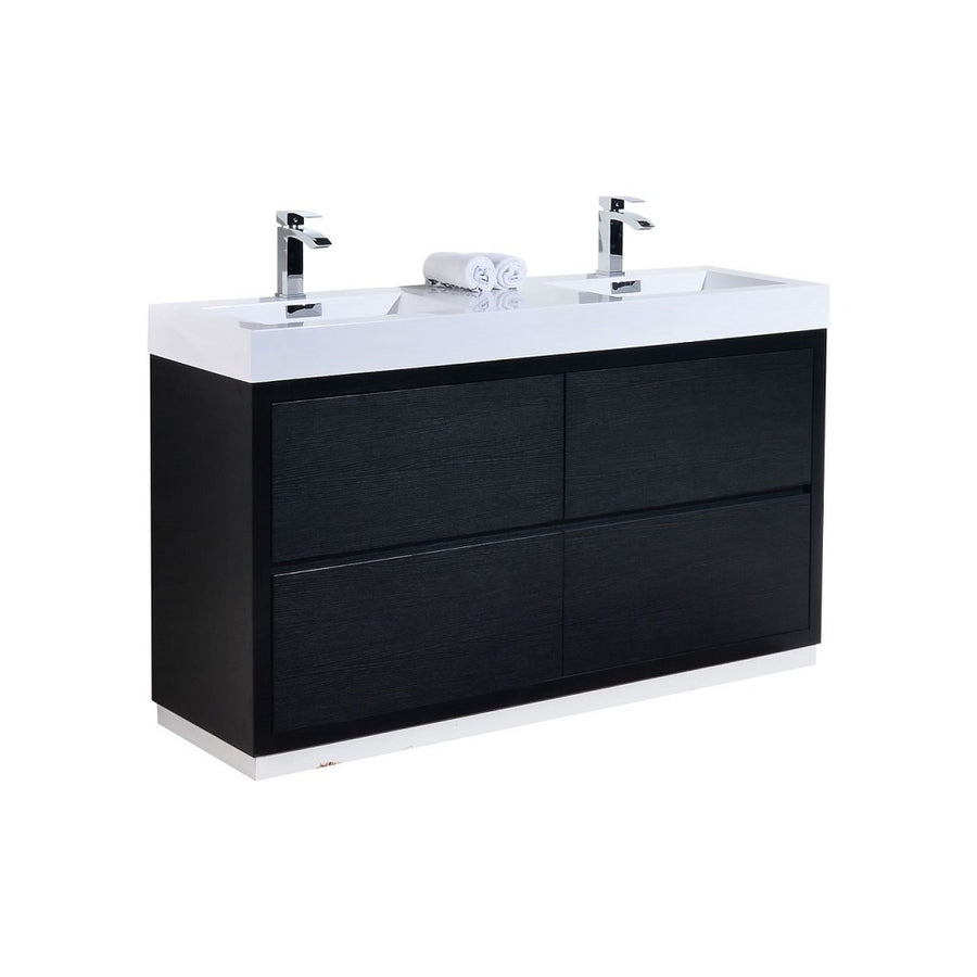 Bliss 60" Double Sink Freestanding Modern Bathroom Vanity