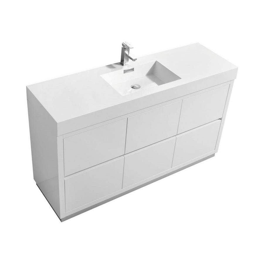 Bliss 60" Single Sink Freestanding Modern Bathroom Vanity