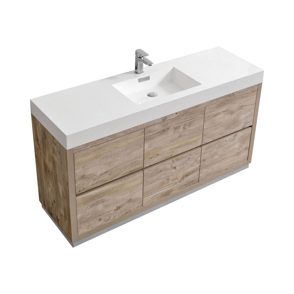 Bliss 60" Single Sink Freestanding Modern Bathroom Vanity