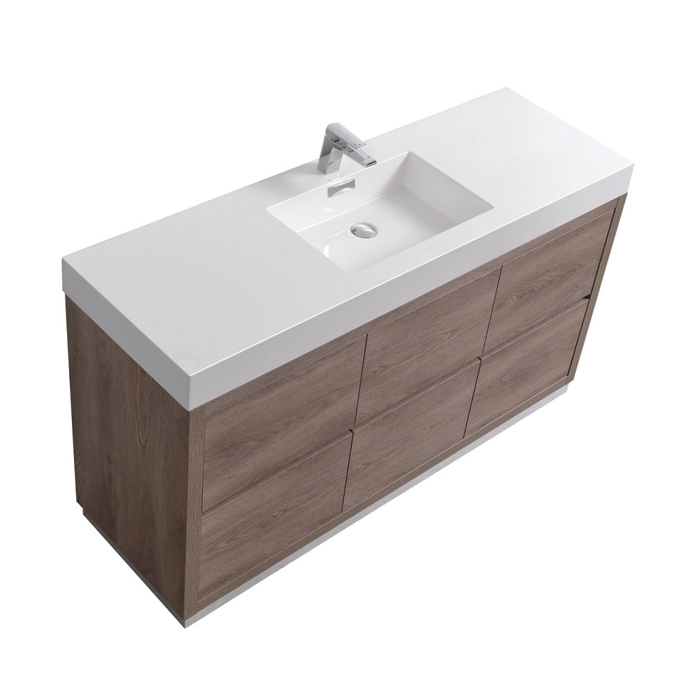 Bliss 60" Single Sink Freestanding Modern Bathroom Vanity