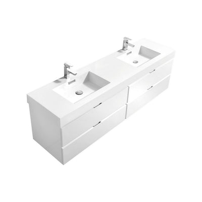 Bliss 80" Double Sink Wall Mount Modern Bathroom Vanity
