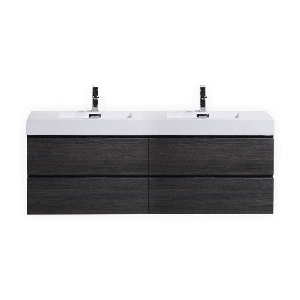 Bliss 80" Double Sink Wall Mount Modern Bathroom Vanity
