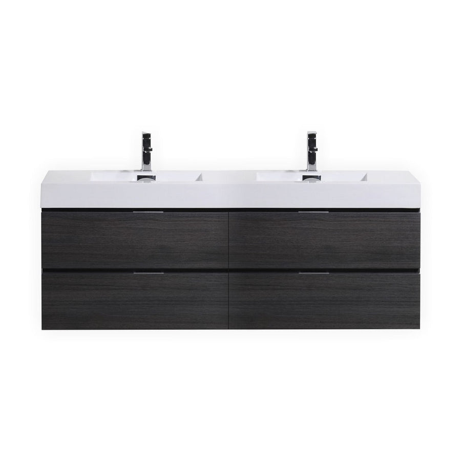Bliss 80" Double Sink Wall Mount Modern Bathroom Vanity