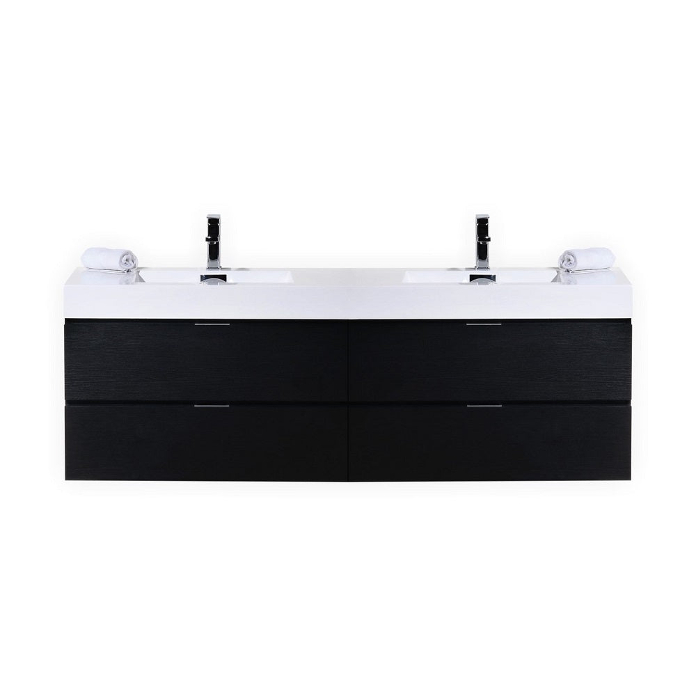 Bliss 80" Double Sink Wall Mount Modern Bathroom Vanity