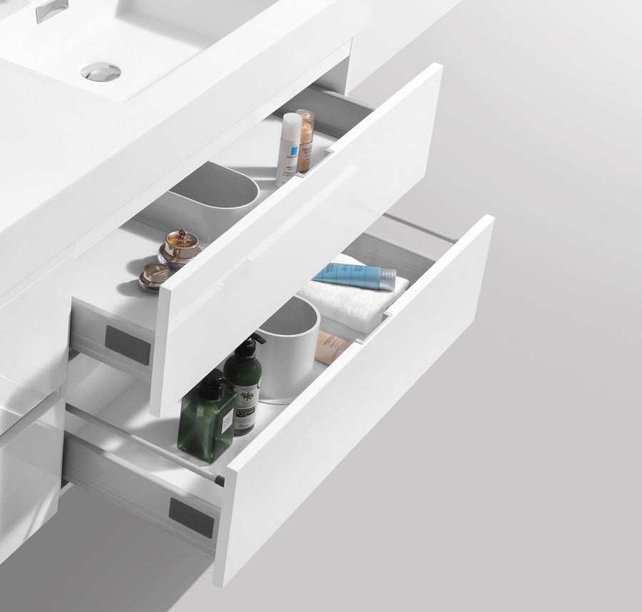 Bliss 80" Double Sink Wall Mount Modern Bathroom Vanity