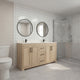 Bridgeport 72" Double Sink Solid-Wood Vanity with Quartz Countertop -Maple