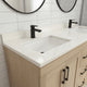 Bridgeport 72" Double Sink Solid-Wood Vanity with Quartz Countertop -Maple