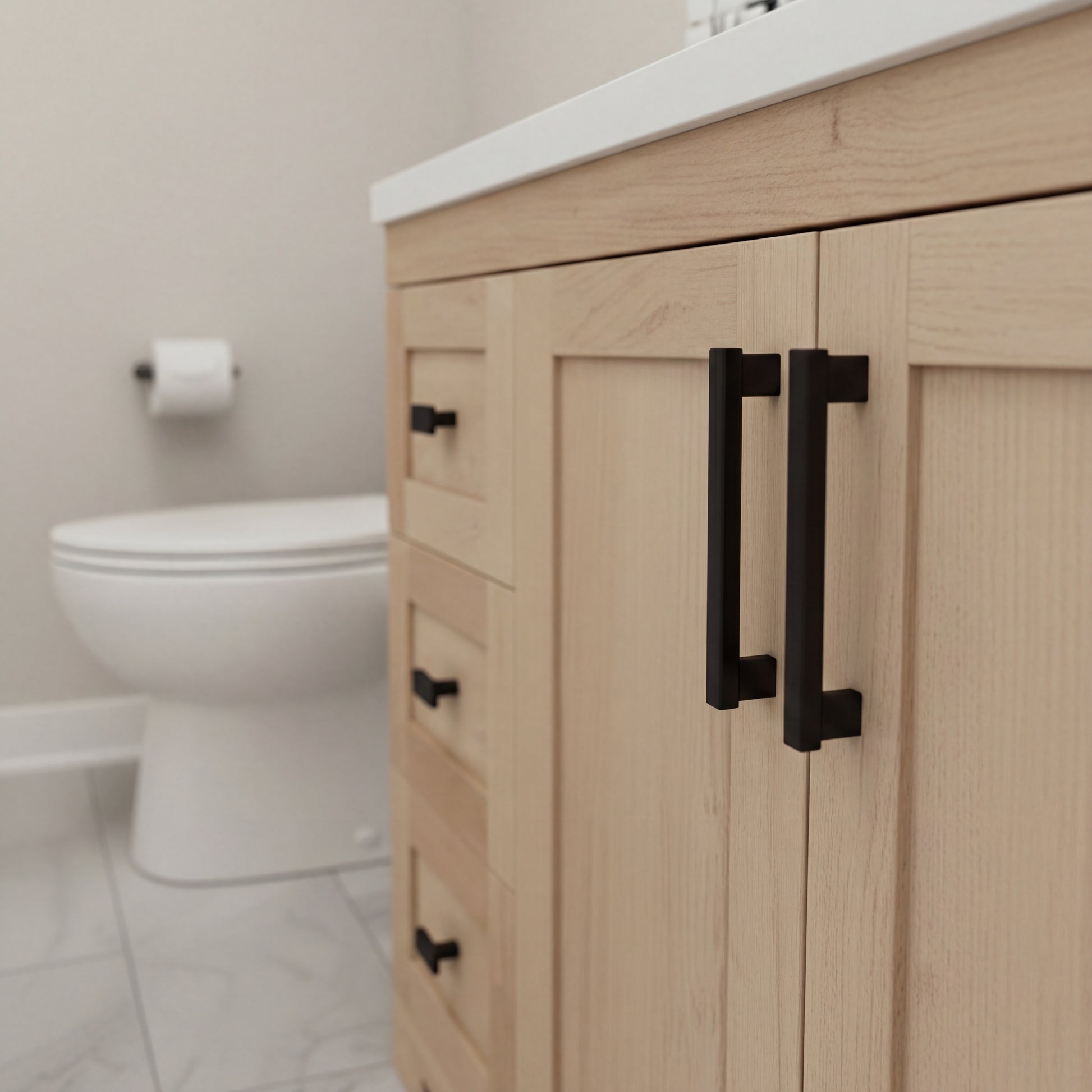 Bridgeport 36″ Solid-Wood Vanity with Quartz Countertop-Maple