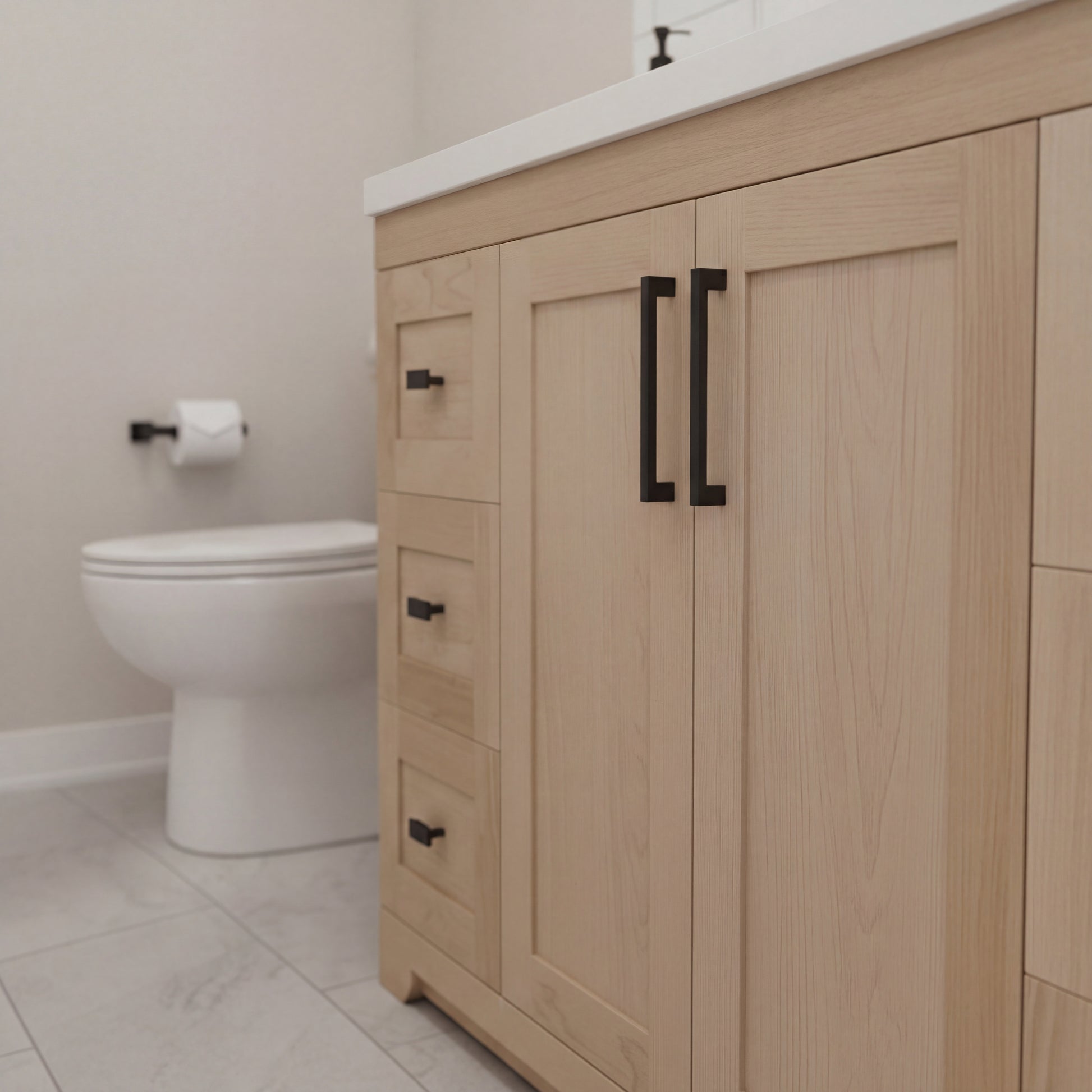 Bridgeport 42" Solid-Wood Vanity with Quartz Countertop- Maple