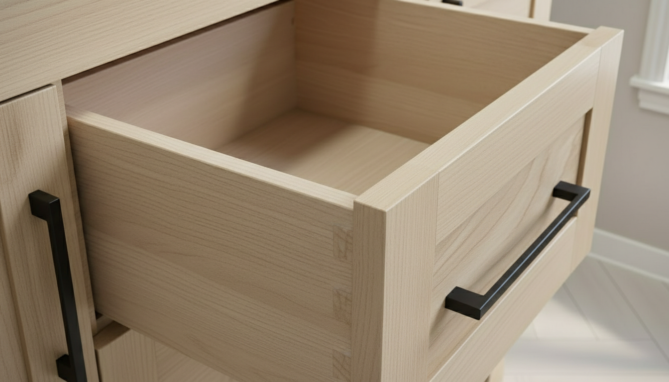 Bridgeport 48" Single Sink Solid-Wood Vanity with Quartz Countertop (6 Drawers Only)-Maple