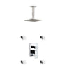 Aqua Piazza Brass Shower Set with 8″ Ceiling Mount Square Rain Shower and 4 Body Jets