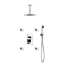 Aqua Piazza Brass Shower Set with 8″ Ceiling Mount Square Rain Shower, Handheld and 4 Body Jets