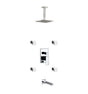 Aqua Piazza Brass Shower Set with 8″ Ceiling Mount Square Rain Shower, Tub Filler and 4 Body Jets