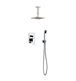 Aqua Piazza Brass Shower Set with 8″ Ceiling Mount Square Rain Shower and Handheld