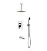 Aqua Piazza Brass Shower Set with 8″ Ceiling Mount Square Rain Shower, Handheld and Tub Filler