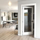 Clear Glass 18-inch x 80-inch x 1-3/8-inch 1-Panel Interior Door Primed White With Tempered Glass
