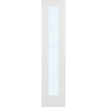 Clear Glass 18-inch x 80-inch x 1-3/8-inch 1-Panel Interior Door Primed White With Tempered Glass