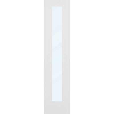 Clear Glass 18-inch x 80-inch x 1-3/8-inch 1-Panel Interior Door Primed White With Tempered Glass