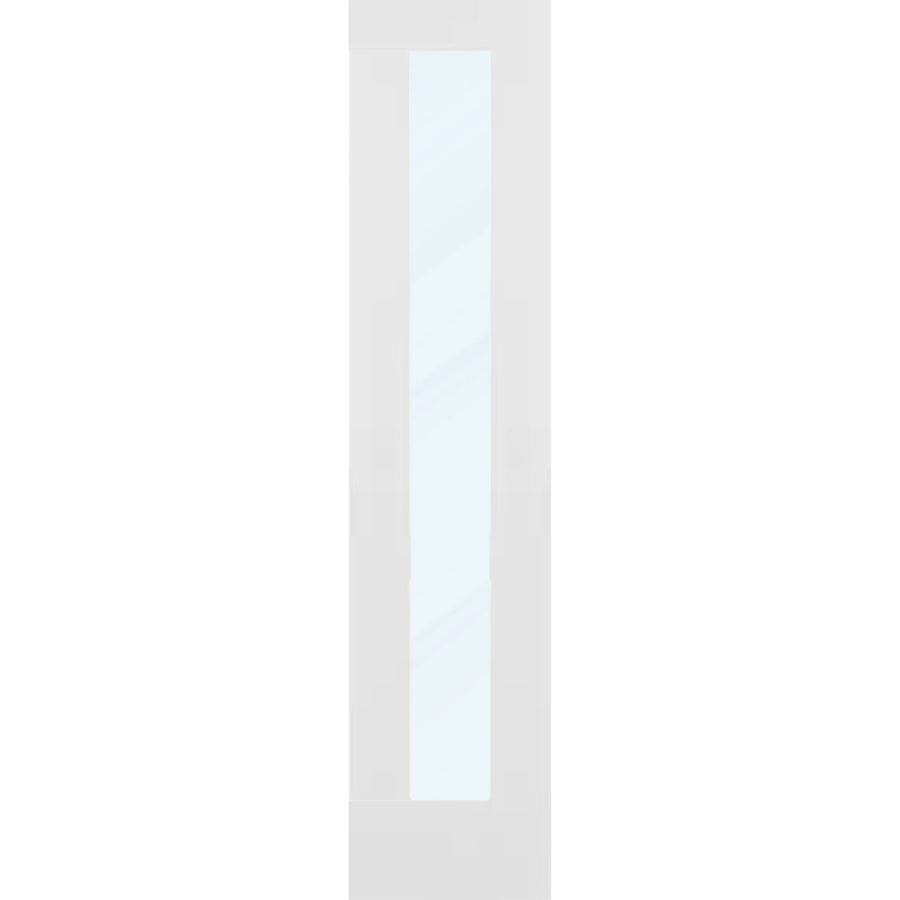 Clear Glass 18-inch x 80-inch x 1-3/8-inch 1-Panel Interior Door Primed White With Tempered Glass