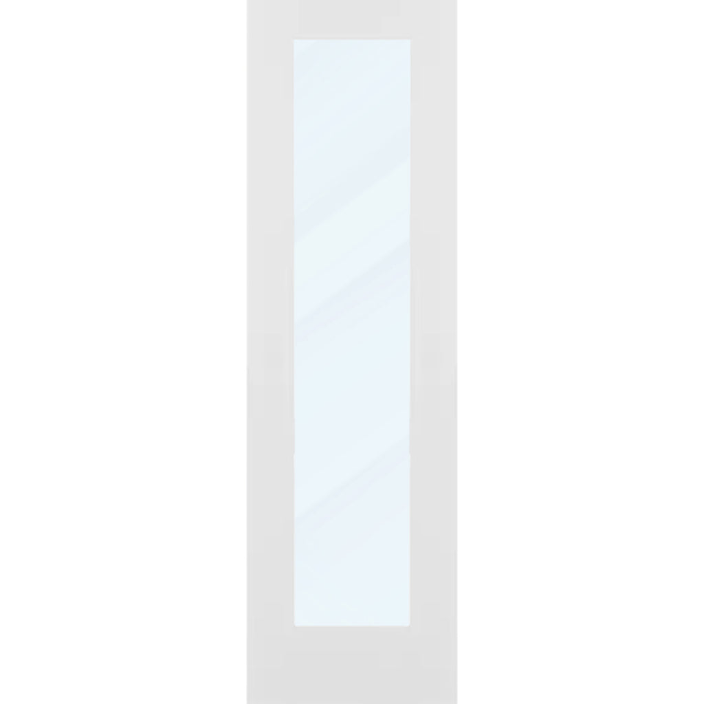 Clear Glass 24-inch x 80-inch x 1-3/8-inch 1-Panel Interior Door Primed White With Tempered Glass