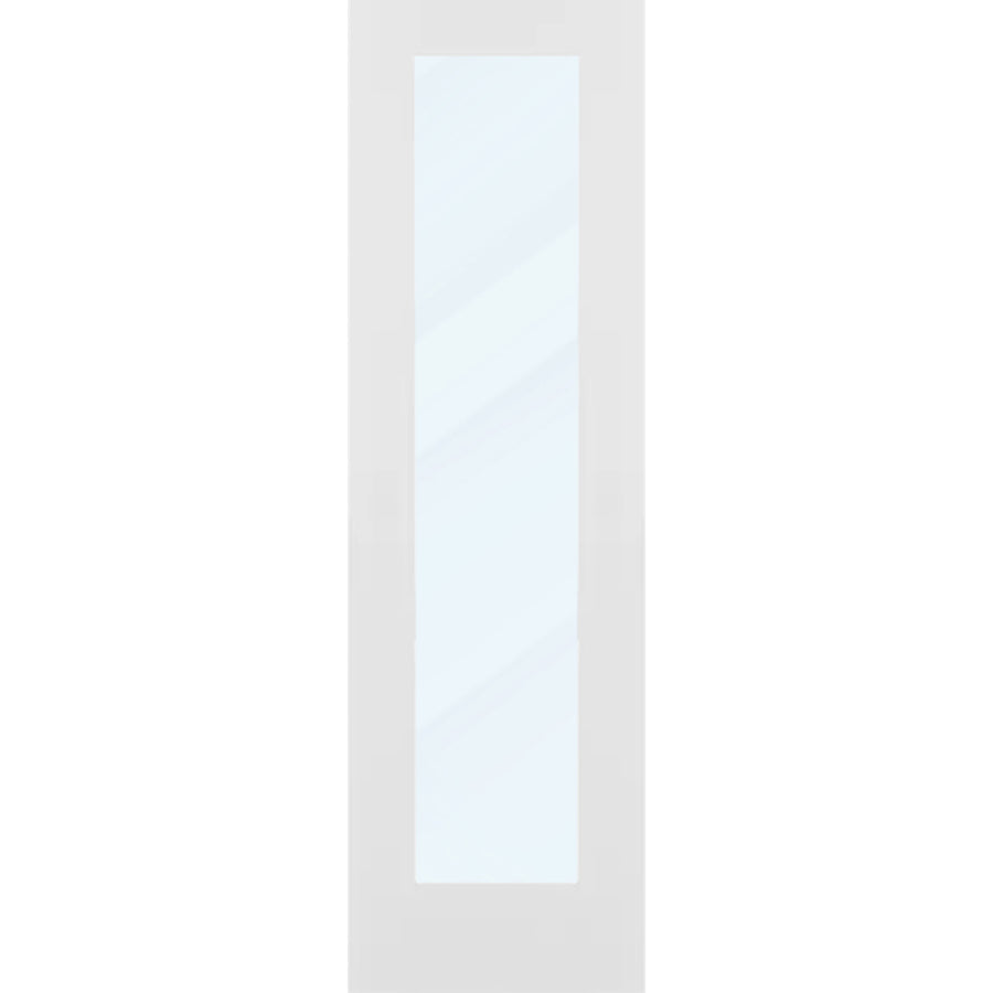 Clear Glass 24-inch x 80-inch x 1-3/8-inch 1-Panel Interior Door Primed White With Tempered Glass