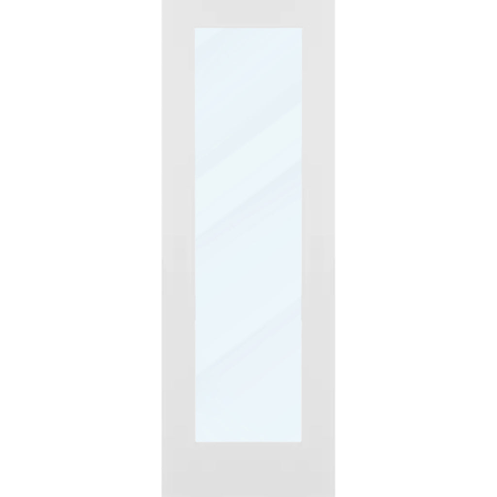 Clear Glass 28-inch x 80-inch x 1-3/8-inch 1-Panel Interior Door Primed White With Tempered Glass