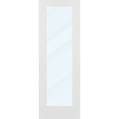 Clear Glass 28-inch x 80-inch x 1-3/8-inch 1-Panel Interior Door Primed White With Tempered Glass
