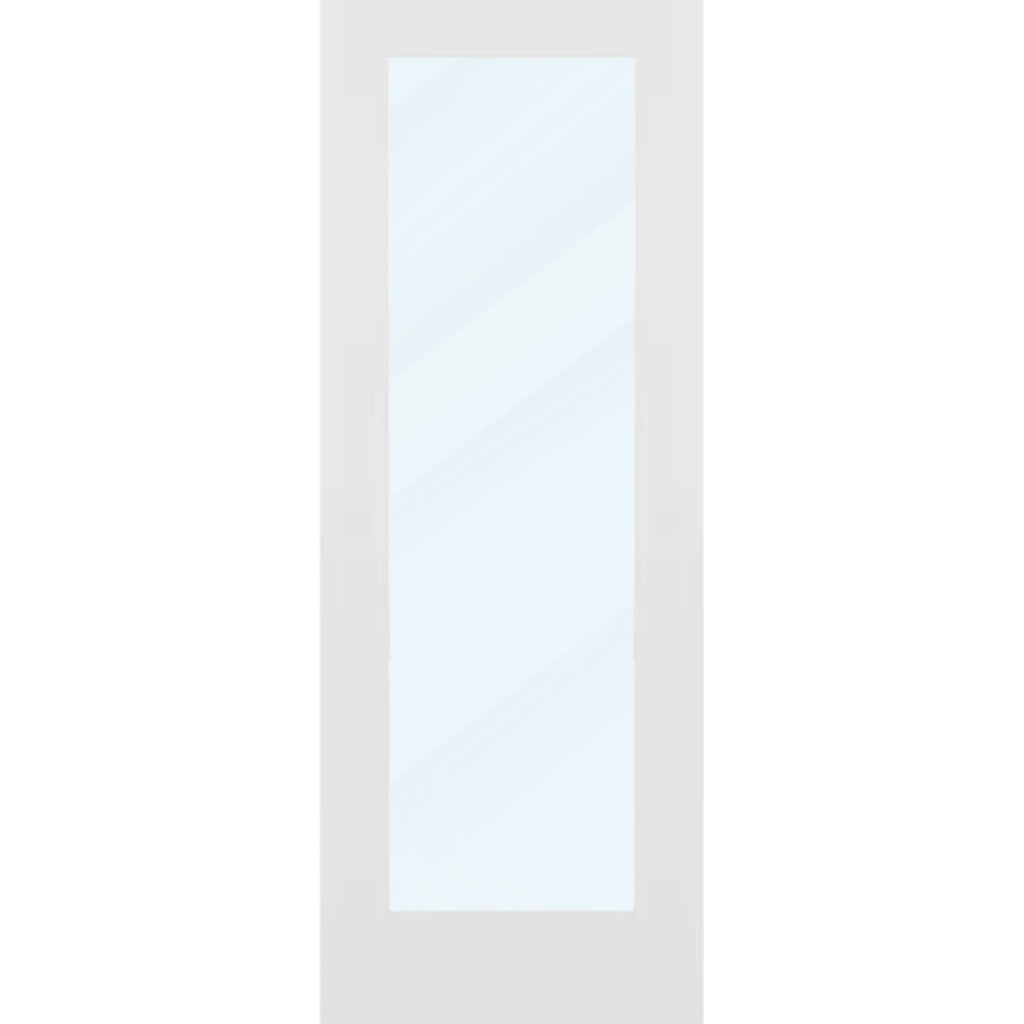 Clear Glass 30-inch x 80-inch x 1-3/8-inch 1-Panel Interior Door Primed White With Tempered Glass