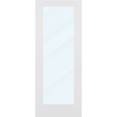 Clear Glass 32-inch x 80-inch x 1-3/8-inch 1-Panel Interior Door Primed White With Tempered Glass