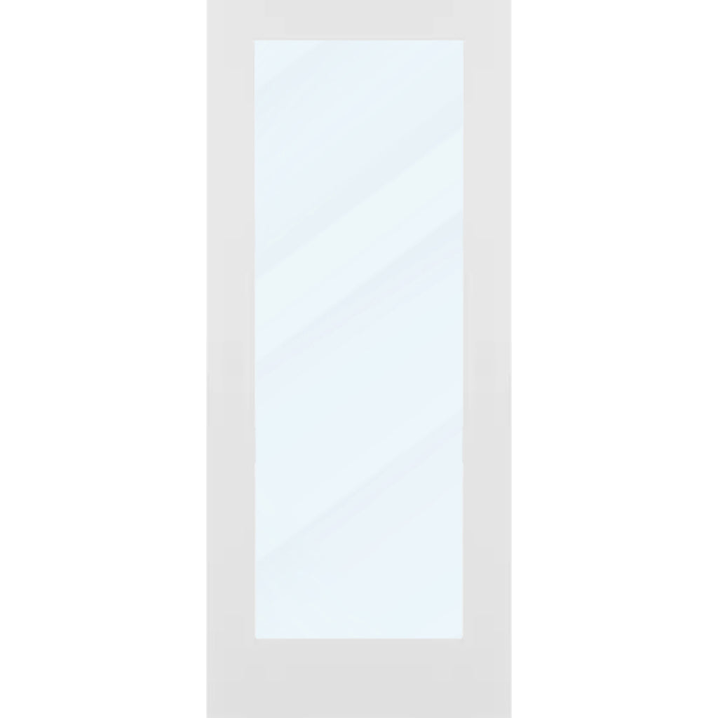 Clear Glass 34-inch x 80-inch x 1-3/8-inch 1-Panel Interior Door Primed White With Tempered Glass