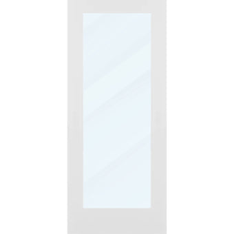 Clear Glass 34-inch x 80-inch x 1-3/8-inch 1-Panel Interior Door Primed White With Tempered Glass