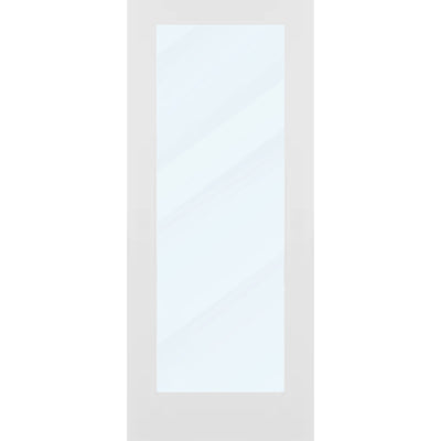 Clear Glass 34-inch x 80-inch x 1-3/8-inch 1-Panel Interior Door Primed White With Tempered Glass