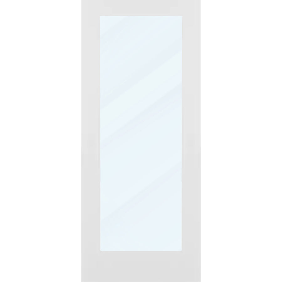 Clear Glass 34-inch x 80-inch x 1-3/8-inch 1-Panel Interior Door Primed White With Tempered Glass