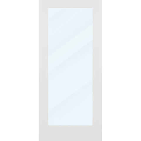 Clear Glass 36-inch x 80-inch x 1-3/8-inch 1-Panel Interior Door Primed White With Tempered Glass