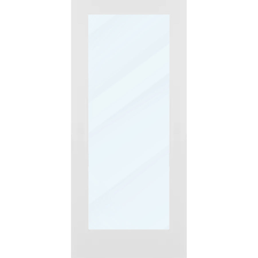 Clear Glass 36-inch x 80-inch x 1-3/8-inch 1-Panel Interior Door Primed White With Tempered Glass